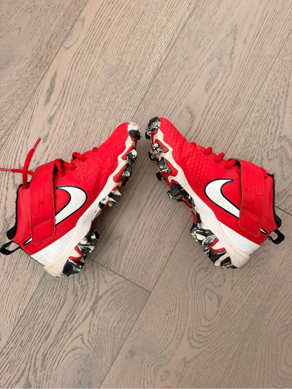 Nike Force Trout Youth Baseball Cleats Size 2Y Red Black White